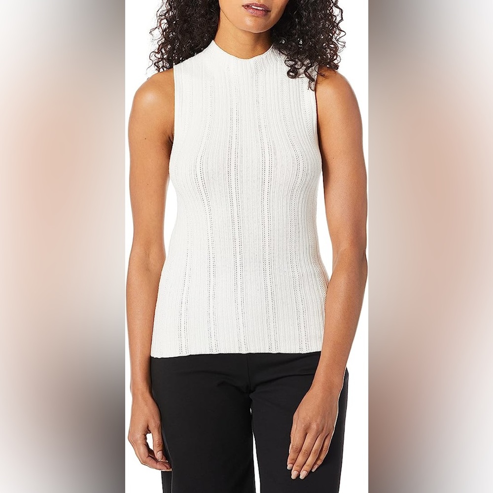 NWT *THEORY* Novelty Mockneck Shell … *EGGSHELL PROSECCO* … Size: S